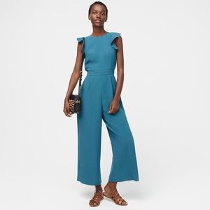 J Crew Ruffle Crepe Jumpsuit